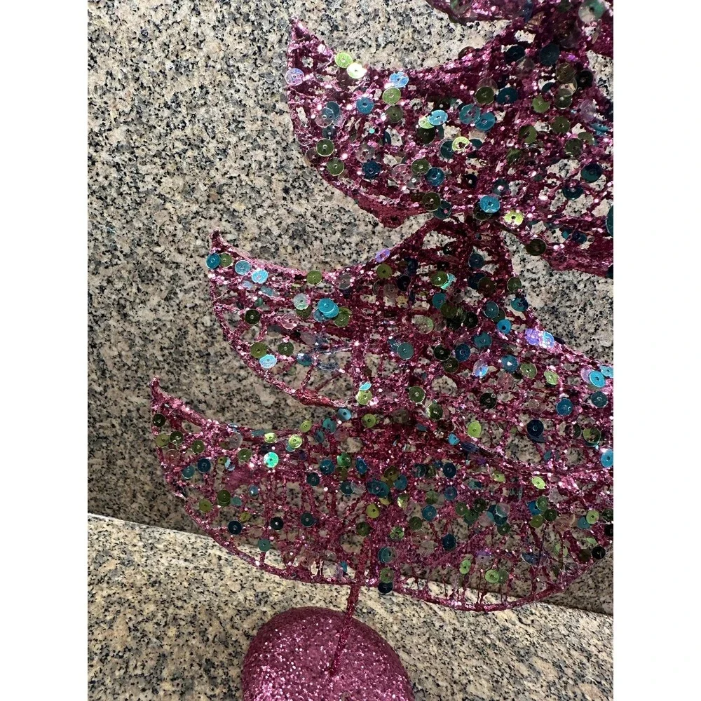 Celebrate It Pink Glitter Sequin Christmas Tree Tabletop Holiday Decor‎ Accent